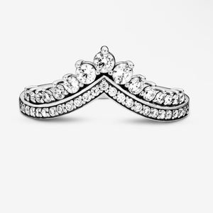 Pandora Sterling Silver Princess Wishbone Ring Size 6 With Case